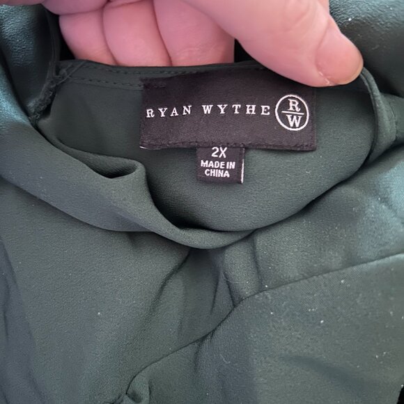 NWT Ryan Wythe Blouse Women’s Green Bow Cutout 3/4 Sleeve Top 2X - Picture 11 of 16